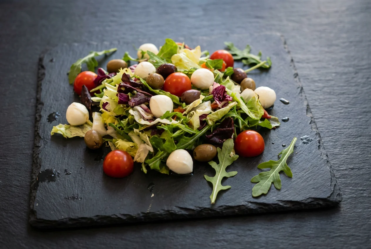 Même salade, couleurs naturelles restaurées, verts et rouges révélés